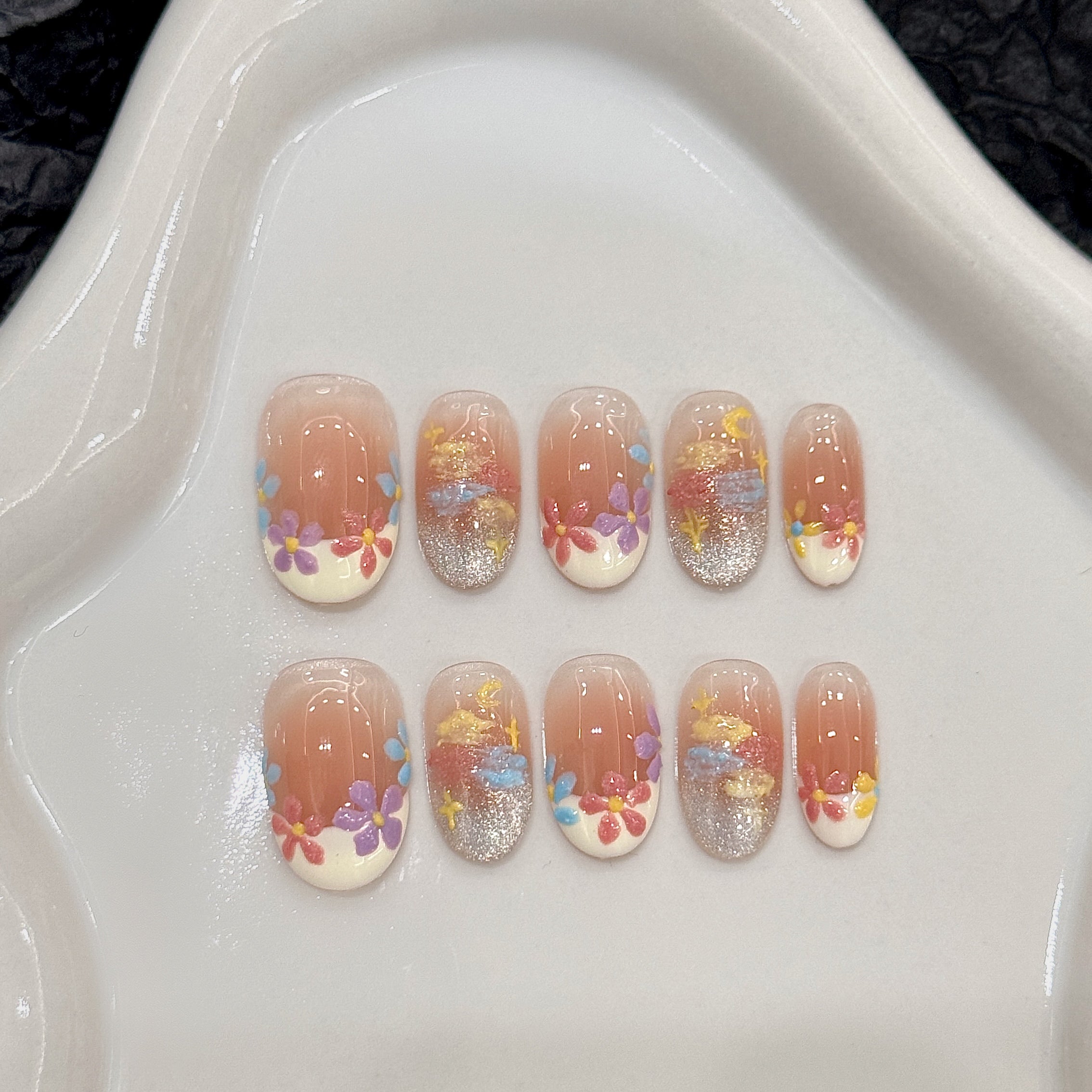 French-style pastel color cute style daily accessory nail stickers