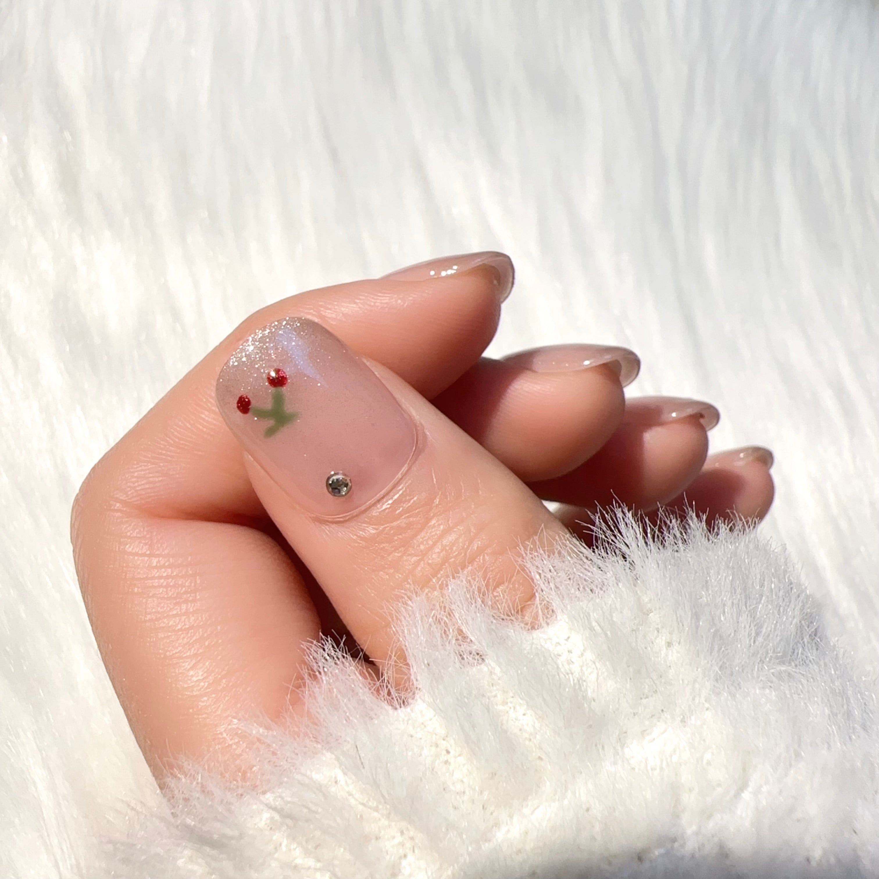 Pink - glittery - cute - daily - wear nail stickers