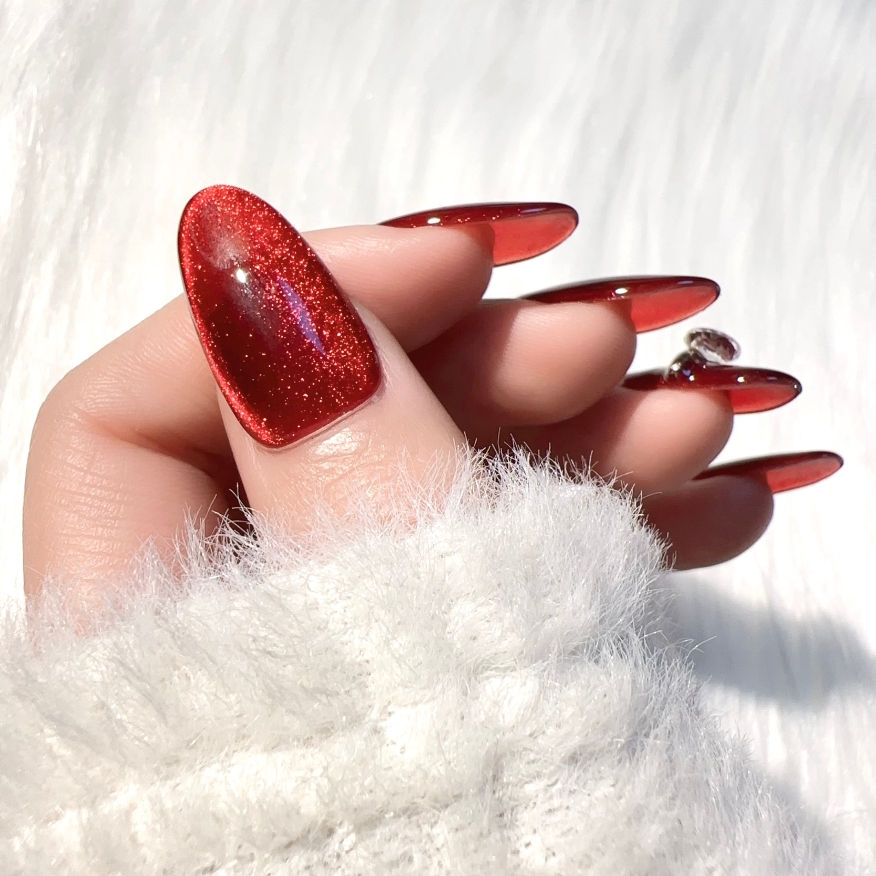 Red Glamorous Party Wearable Nail Art