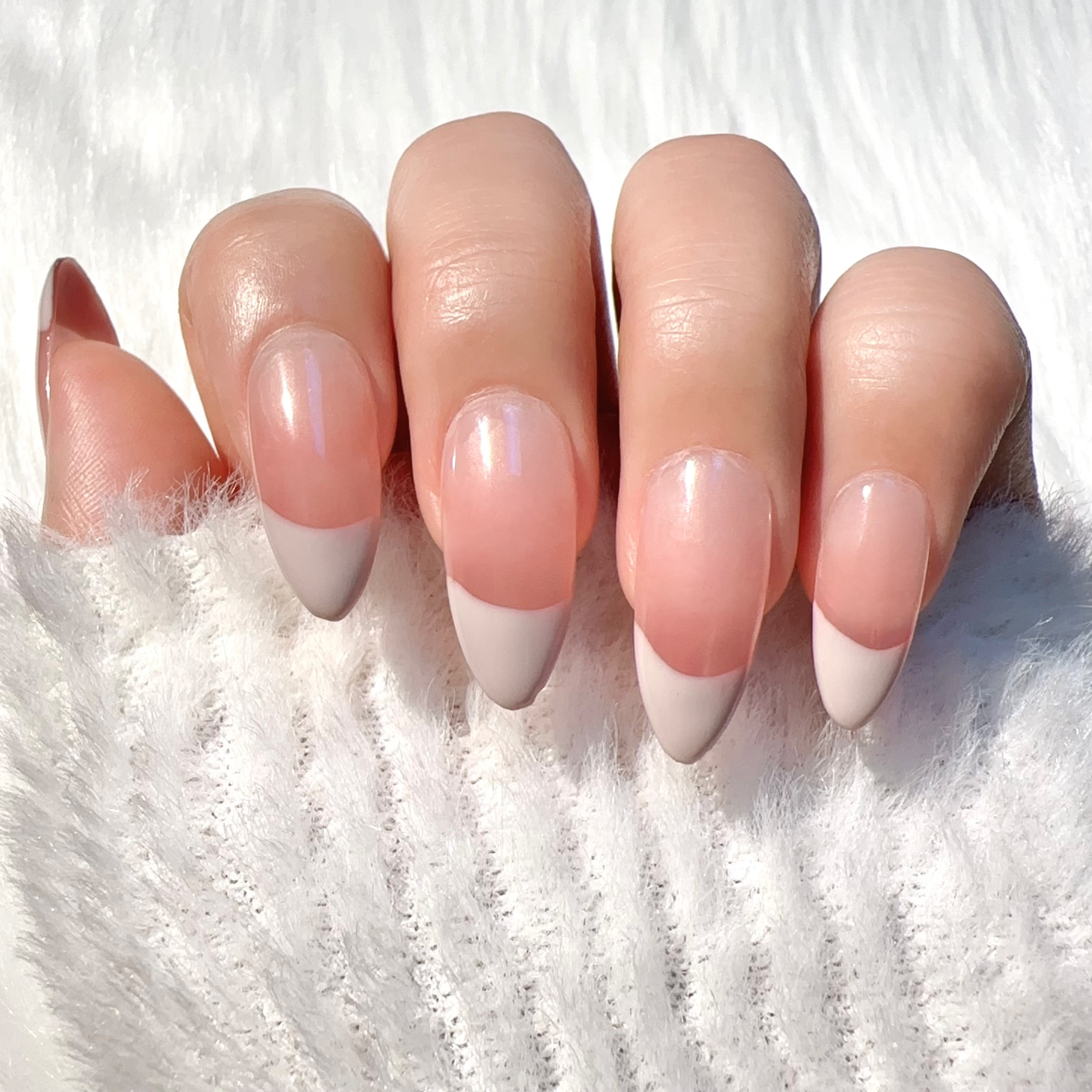 Pink Gradient Style Daily Wear Press - On Nails