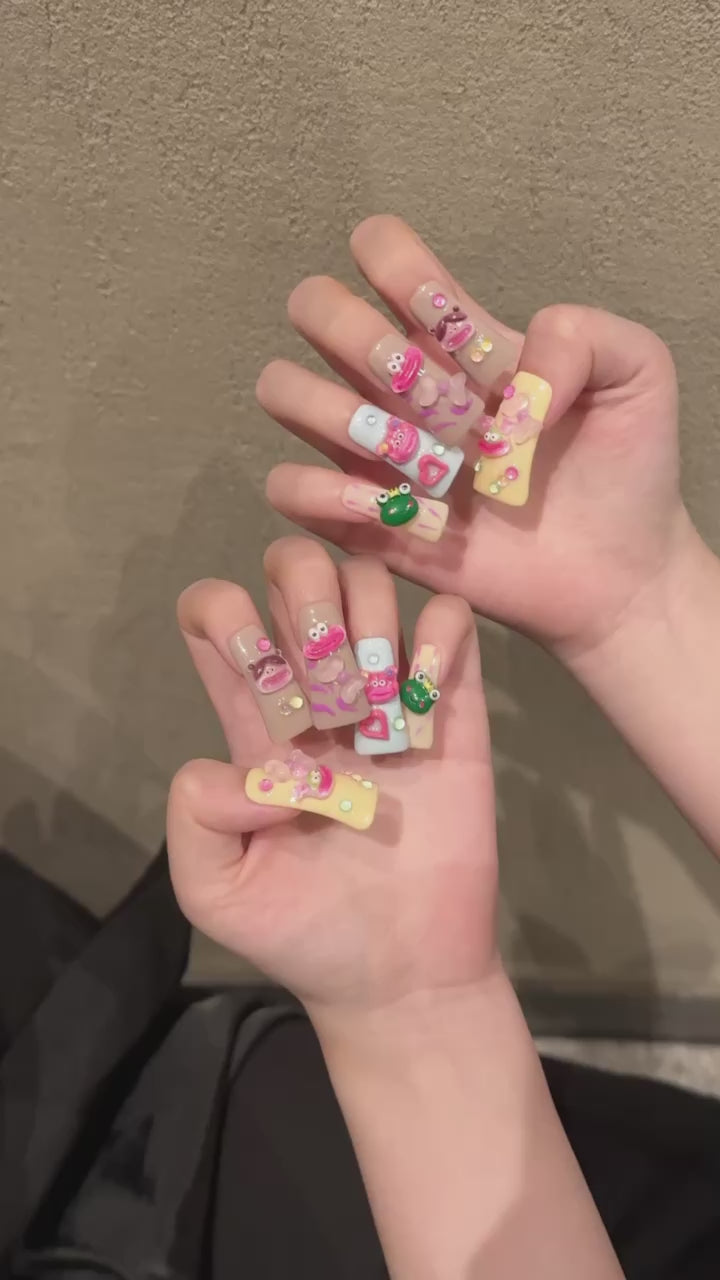 Pastel Color Kawaii Style Daily Wear Nail Stickers