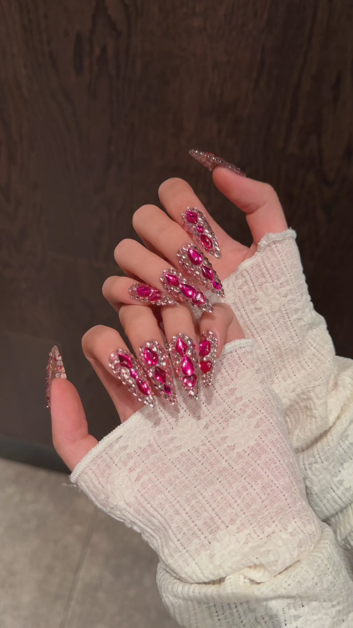 Pink Glamorous Party Wearable Nail Art