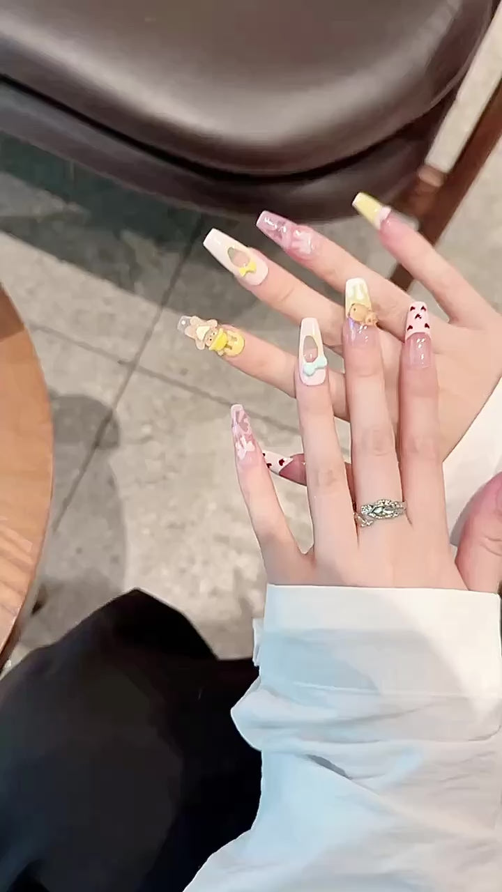 Pastel Color Kawaii Style Casual Wearable Nail Art