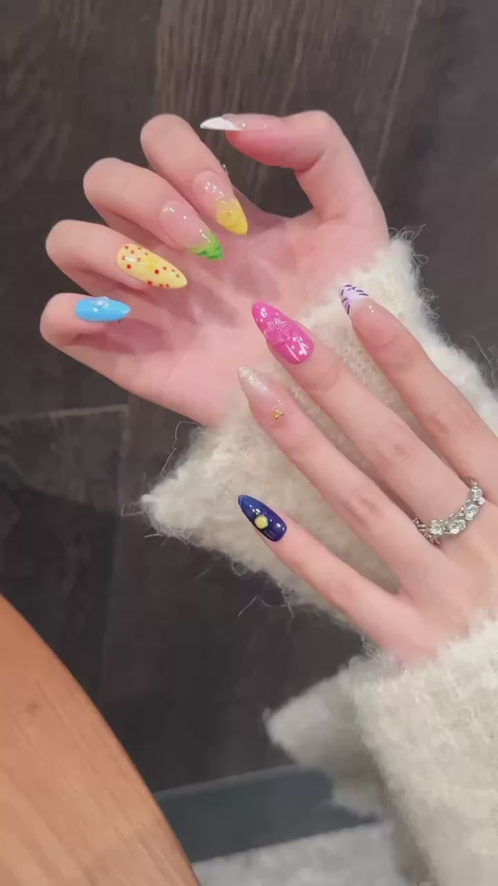 Pastel Color Sweet Style Daily Wear Nail Art