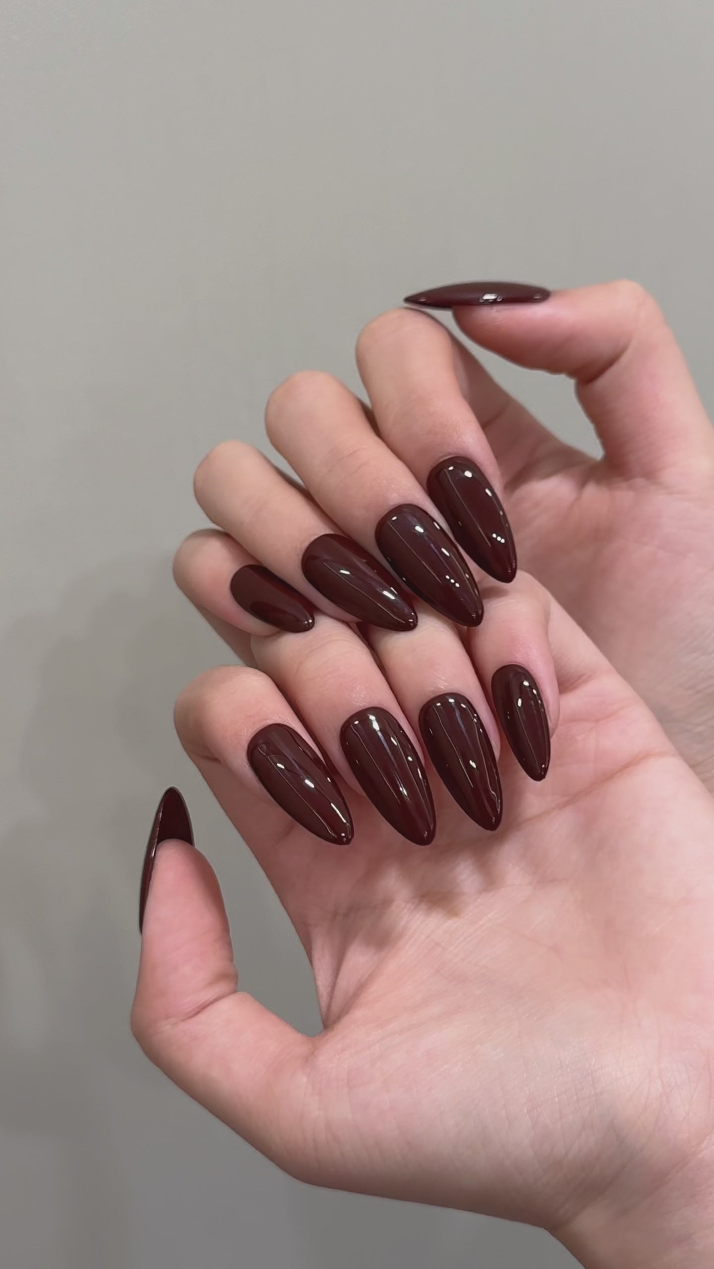 Deep Burgundy Elegant Evening Wearable False Nails
