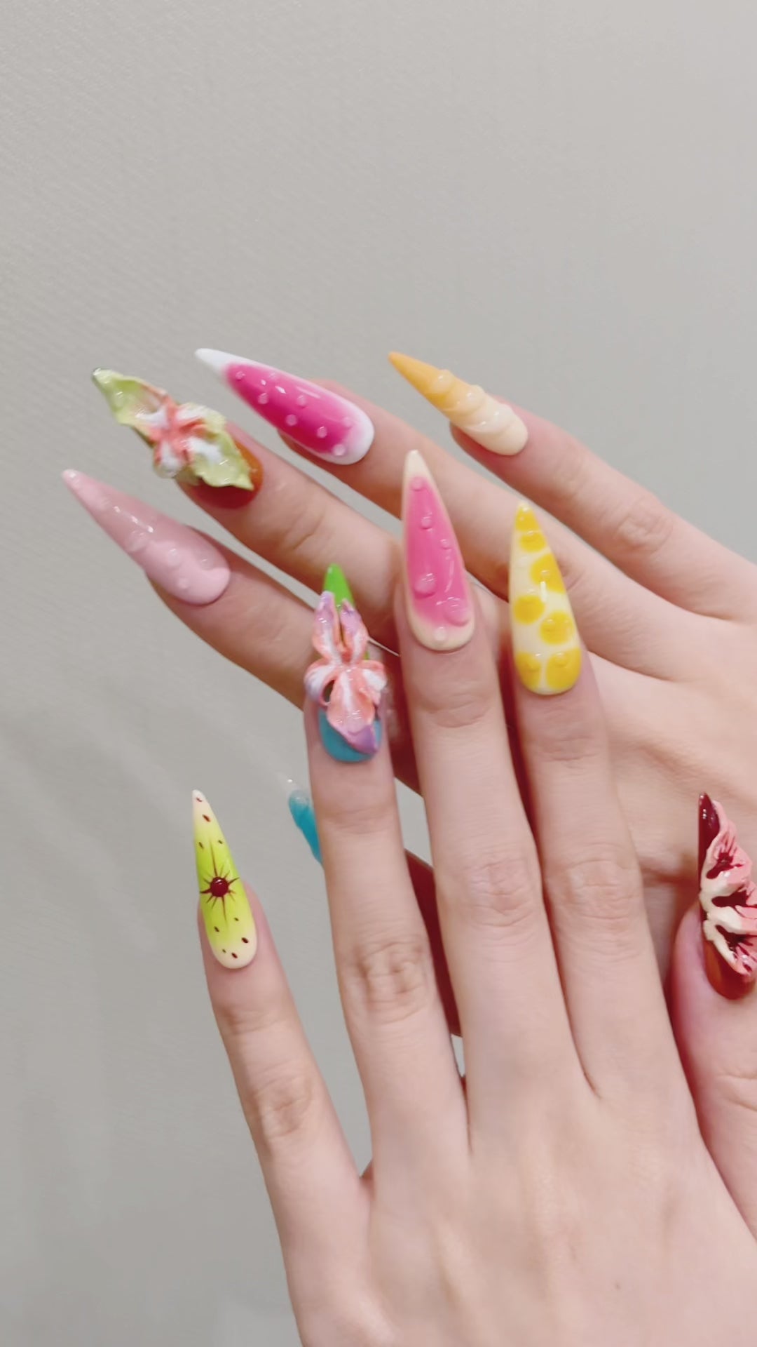 Multicolor Sweet Style Party Wearable Nail Art