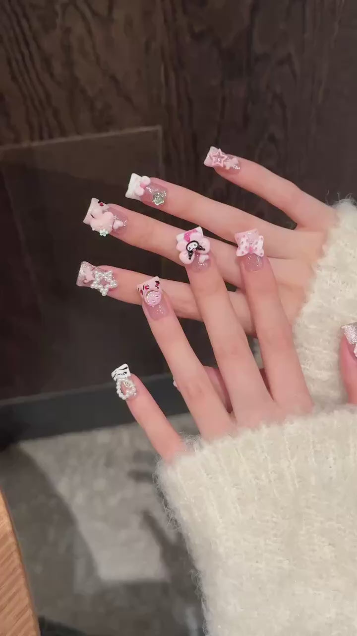 Pink Sweet Cute Style Daily Wearable Nail Art Sticker
