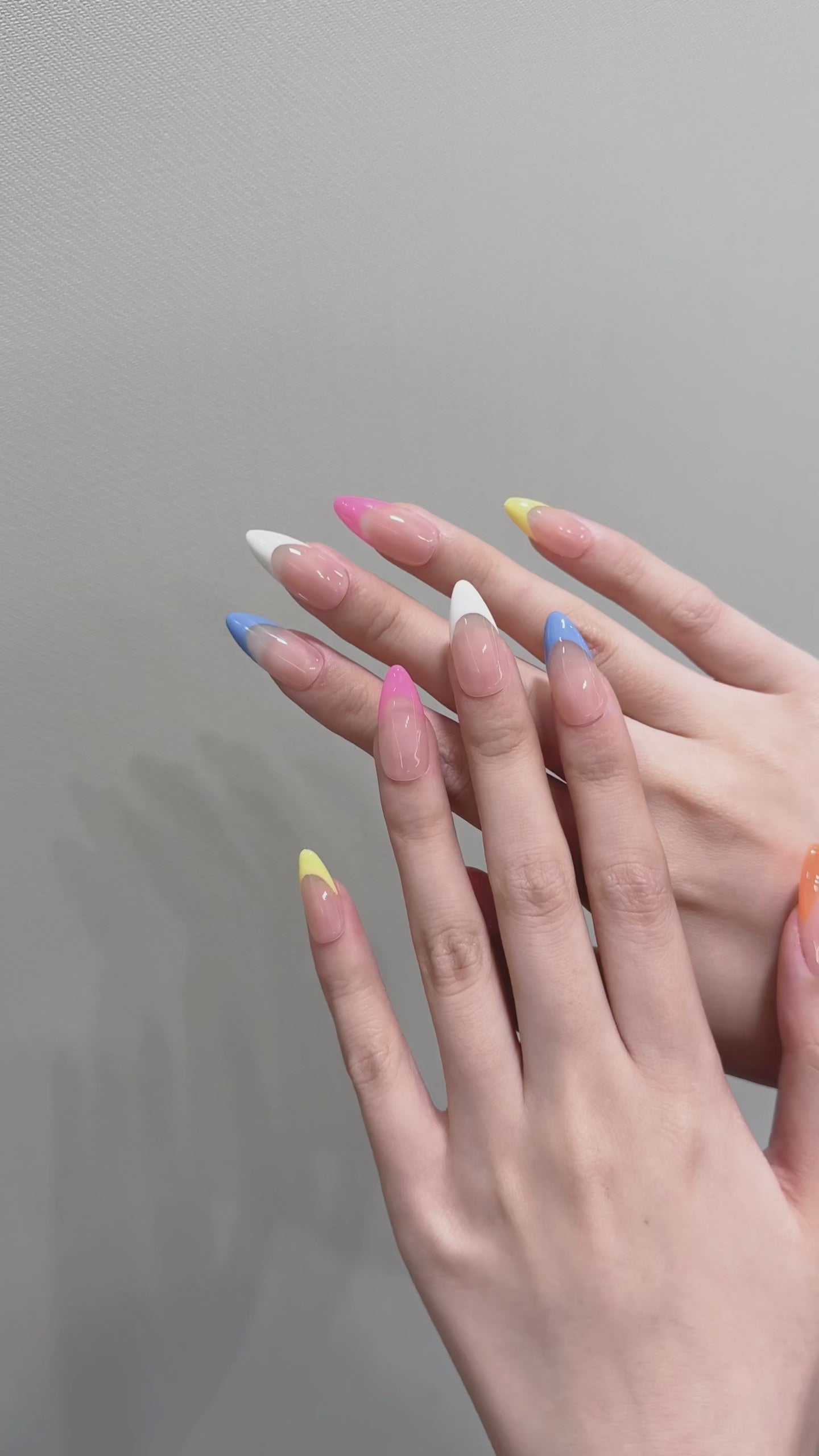 Neon gradient style party wear nail art press on nails.